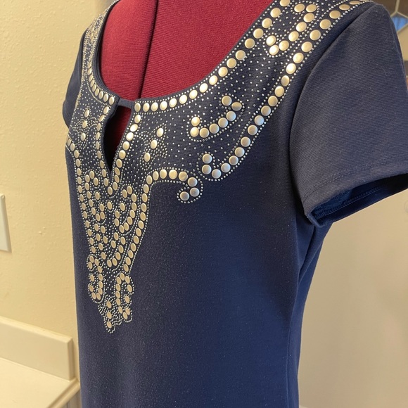 Blue Dress with Silver Decor - Picture 7 of 7